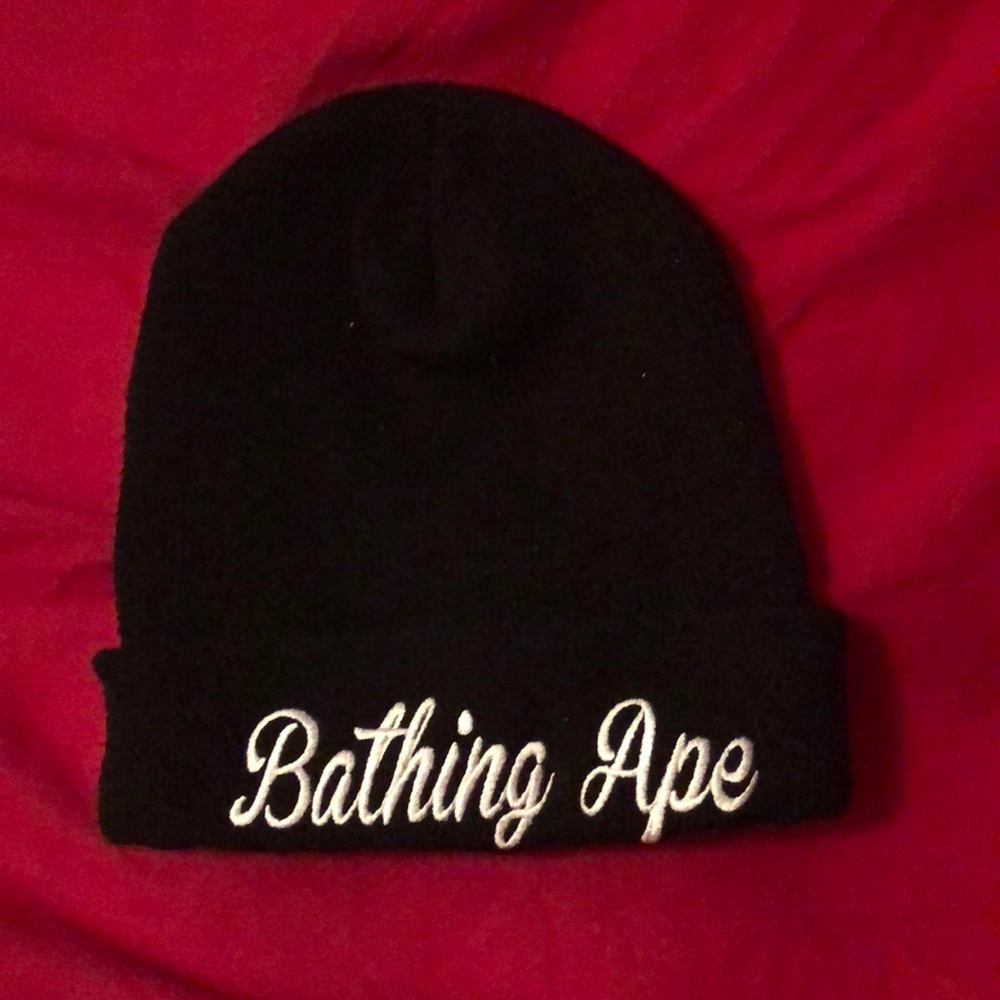 Bathing ape black skully hat